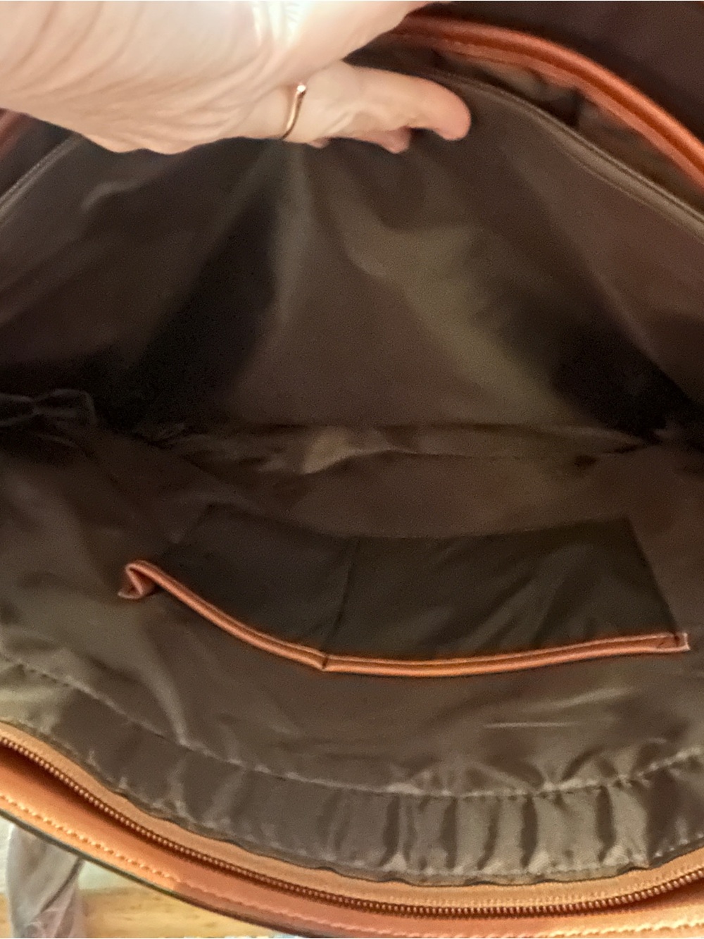 Mosiso Laptop New Tote Bag – Brown Faux Leather Business Shoulder Bag - Picture 5 of 10